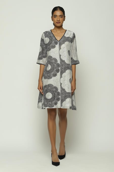 Abraham & Thakore Oversized Kantha Flower Dress 