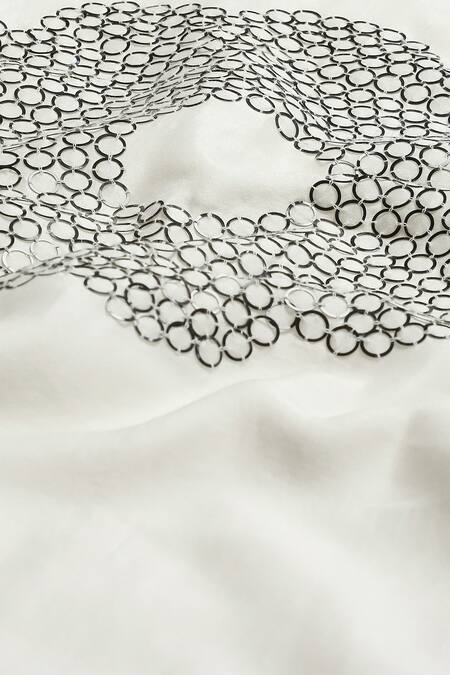 Buy Abraham And Thakore Ivory Chanderi Sequins Round Neck Circlet Flora Embroidered Kurta Buy_Abraham And Thakore_Ivory Chanderi Sequins Round Neck Circlet Flora Embroidered Kurta