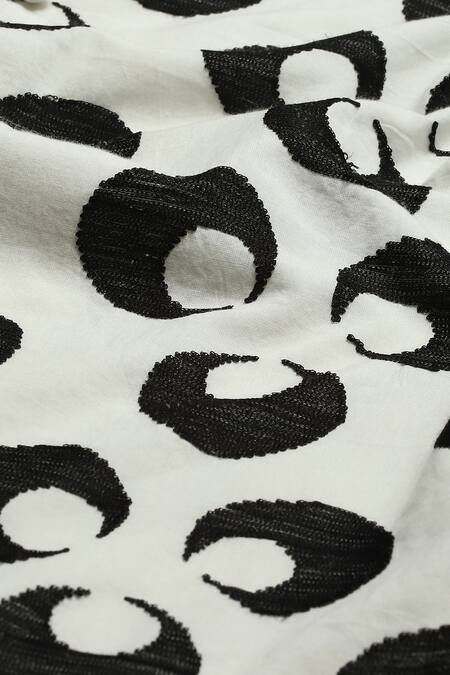 Abraham And Thakore Ivory Cotton Collared Ottoman Turkish Floret Shirt Online at Aza Fashions Abraham And Thakore_Ivory Cotton Collared Ottoman Turkish Floret Shirt_Online_at_Aza_Fashions