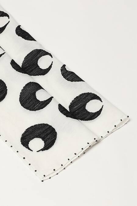Abraham And Thakore Ivory Ottoman Turkish Moon Scarf Online at Aza Fashions Abraham And Thakore_Ivory Ottoman Turkish Moon Scarf_Online_at_Aza_Fashions