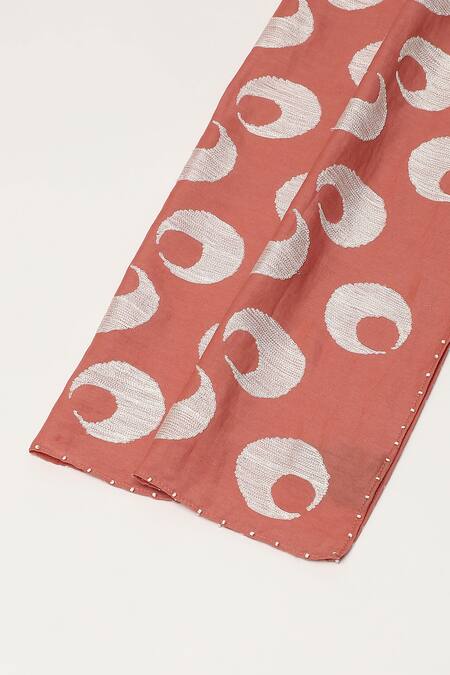 Buy Abraham And Thakore Red Ottoman Moon Pattern Scarf Online at Aza Fashions Buy_Abraham And Thakore_Red Ottoman Moon Pattern Scarf_Online_at_Aza_Fashions