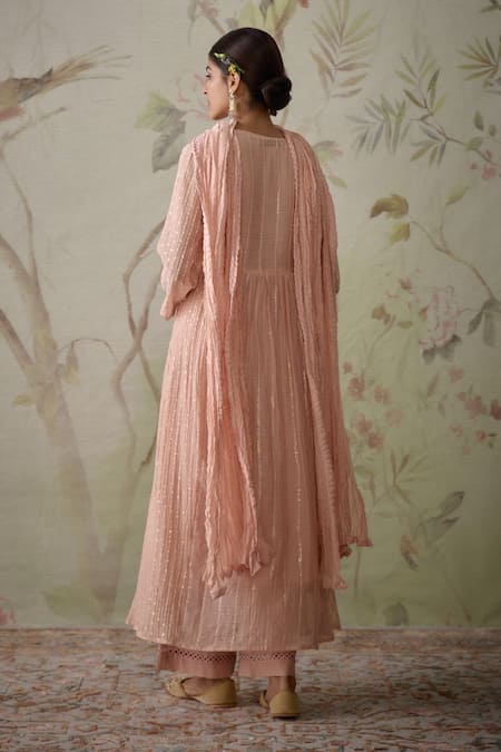 Kritika Dawar Sequin Embroidered A-line Kurta Set 