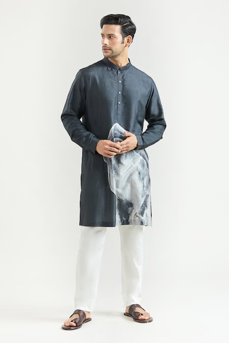 Countrymade Silk Printed Kurta 