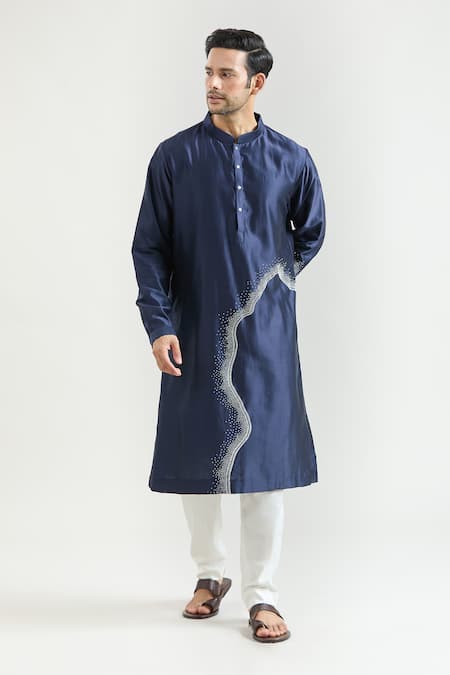 Countrymade Hand Embroidered Chanderi Kurta Set 