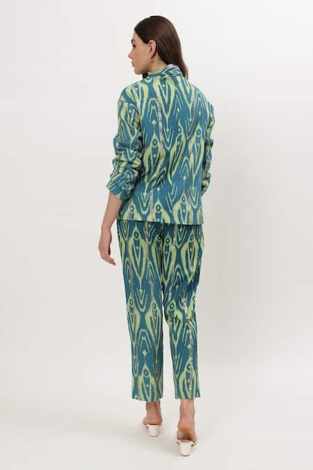 Musal Chrisette Ikat Print Shirt With Pant 