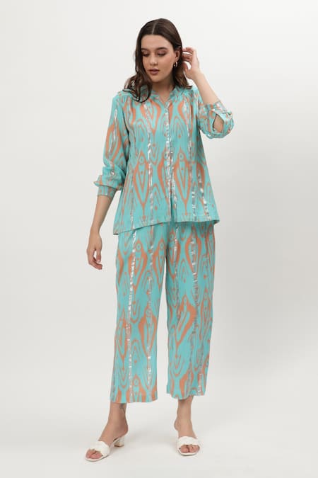 Musal Carrie Ikat Print Shirt With Pant 