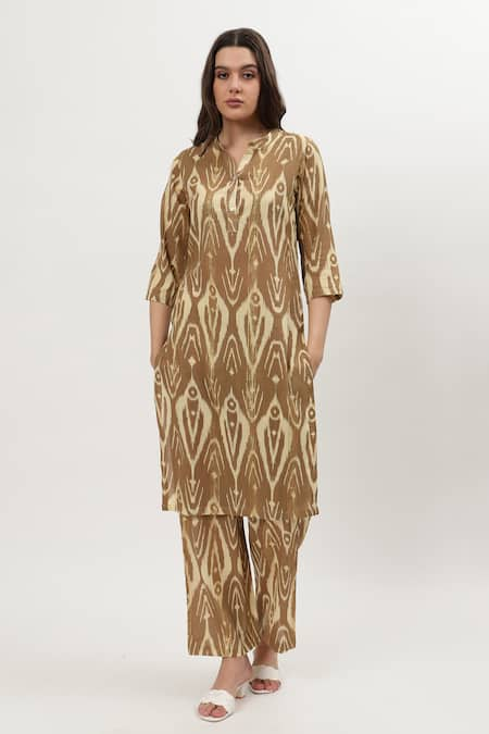 Musal Fiona Ikat Print Kurta With Pant 