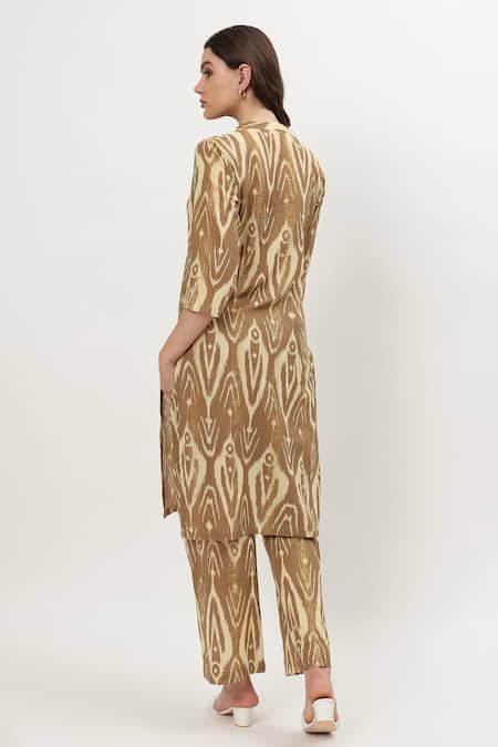 Musal Fiona Ikat Print Kurta With Pant 
