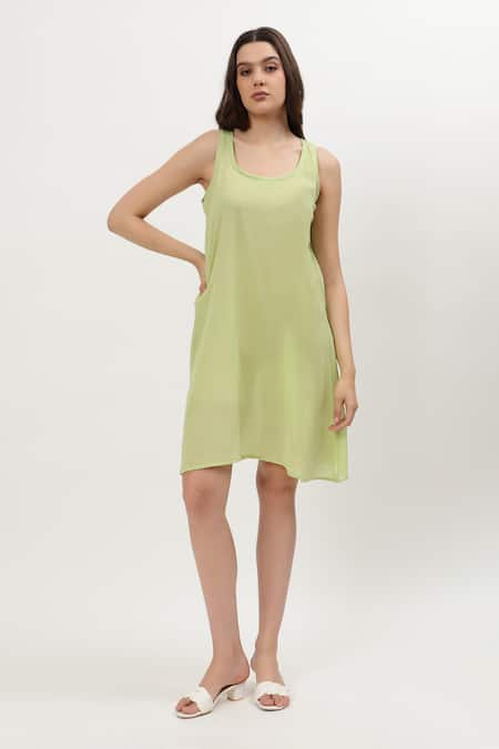 Shop Musal Green Cotton Collared Willa Ikat Print Dress Online at Aza Fashions Shop_Musal_Green Cotton Collared Willa Ikat Print Dress_Online_at_Aza_Fashions