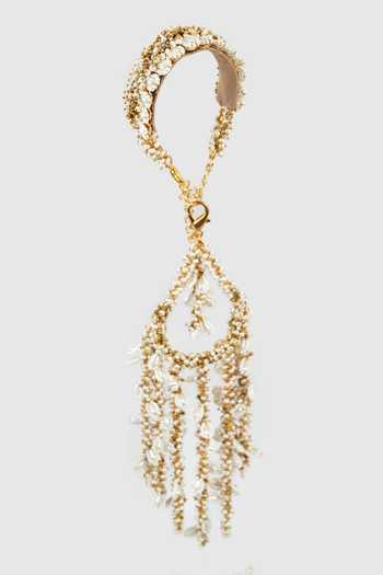 Buy House Of D"Oro White Pearls, Beads Swarnim Embellished Kaleeras Online at Aza Fashions Buy_House Of D"Oro_White Pearls, Beads Swarnim Embellished Kaleeras_Online_at_Aza_Fashions