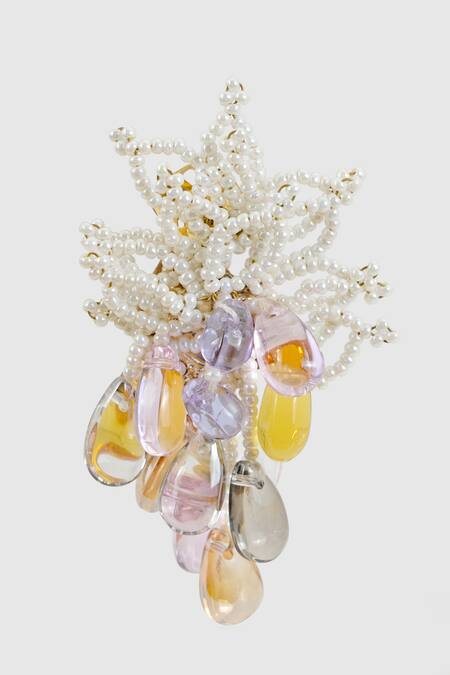 House Of D"Oro Multi Color Crystals, Beads Aster Embellished Dangler Earrings Online at Aza Fashions House Of D"Oro_Multi Color Crystals, Beads Aster Embellished Dangler Earrings_Online_at_Aza_Fashions