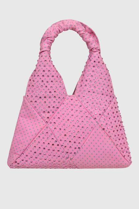 Shop House Of D"Oro Pink Glass Beads Barbie Wrist Bag at Aza Fashions Shop_House Of D"Oro_Pink Glass Beads Barbie Wrist Bag _at_Aza_Fashions