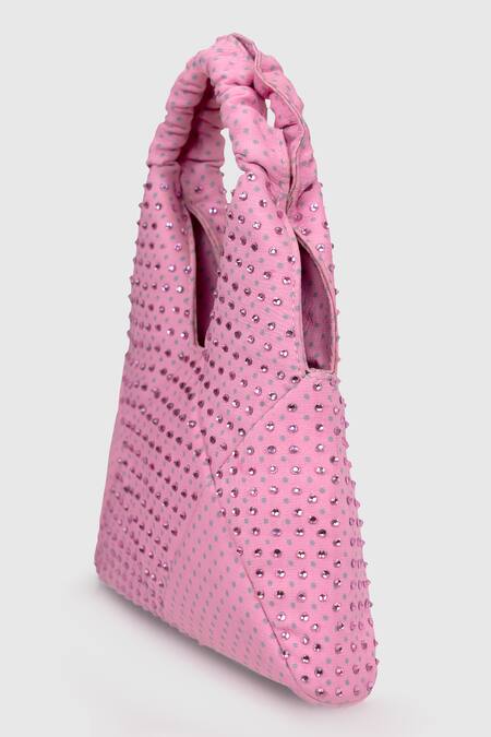 Buy House Of D"Oro Pink Glass Beads Barbie Wrist Bag Online at Aza Fashions Buy_House Of D"Oro_Pink Glass Beads Barbie Wrist Bag _Online_at_Aza_Fashions