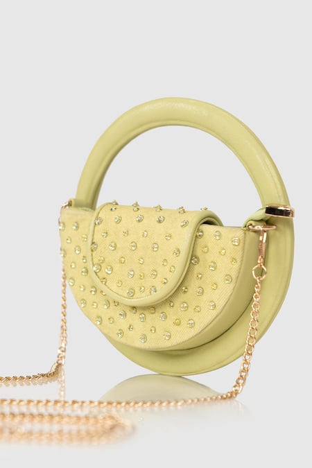 Buy_House Of D"Oro_Green Beads Ellie Embellished Bag _Online_at_Aza_Fashions