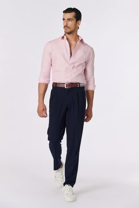 S&N by Shantnu Nikhil Plain Roll-Up Sleeve Shirt 