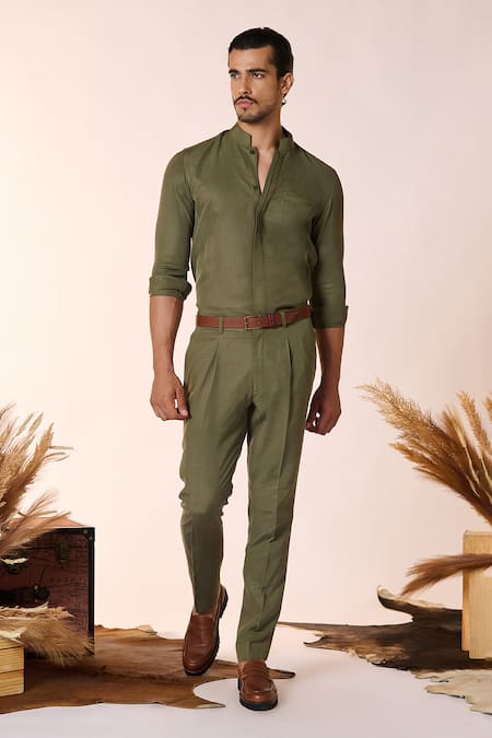 S&N by Shantnu Nikhil Plain Straight Trouser 