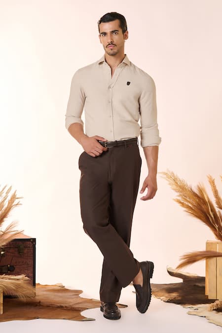 S&N by Shantnu Nikhil Solid Wide-Legged Trouser 