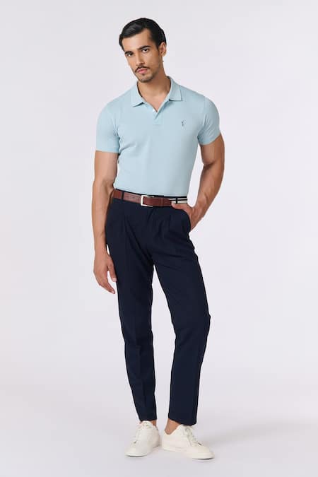 S&N by Shantnu Nikhil Solid Collared Polo T-Shirt 