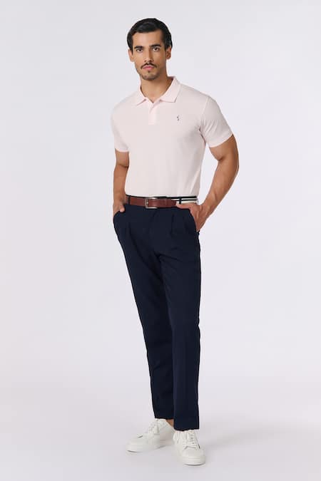 S&N by Shantnu Nikhil Plain Collared Polo T-Shirt 