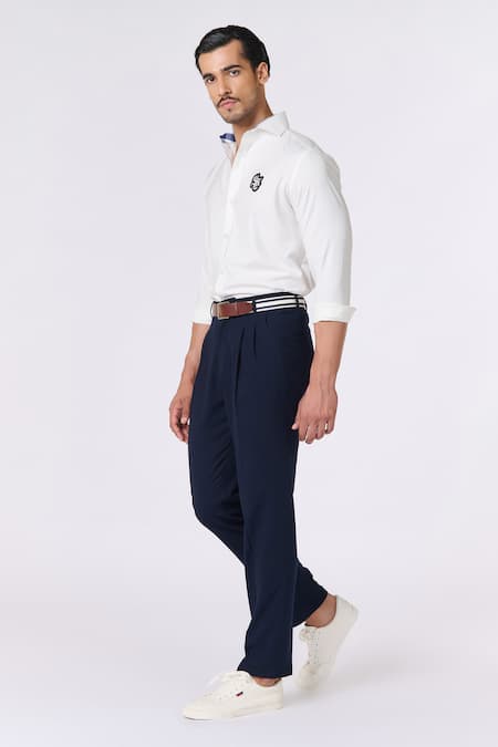 Shop S&N By Shantnu Nikhil Off White Polyester Embroidery Plain Full Sleeve Shirt Online at Aza Fashions Shop_S&N By Shantnu Nikhil_Off White Polyester Embroidery Plain Full Sleeve Shirt_Online_at_Aza_Fashions