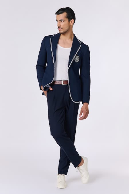 S&N by Shantnu Nikhil Thread Embroidered Crest Jacket 