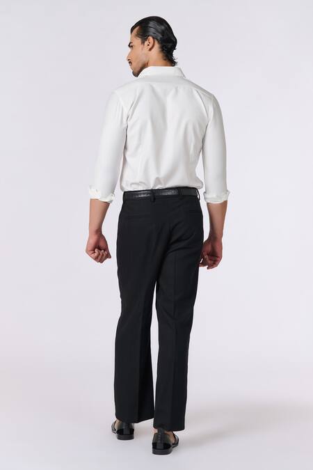 Shop S&N By Shantnu Nikhil White Polyester, Viscose Embroidery Pintuck Placket Shirt at Aza Fashions Shop_S&N By Shantnu Nikhil_White Polyester, Viscose Embroidery Pintuck Placket Shirt_at_Aza_Fashions
