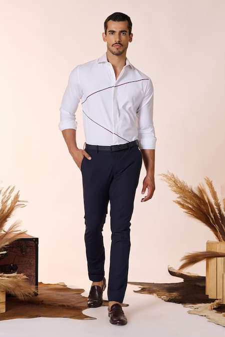 S&N by Shantnu Nikhil Cut-Out Panel Shirt 