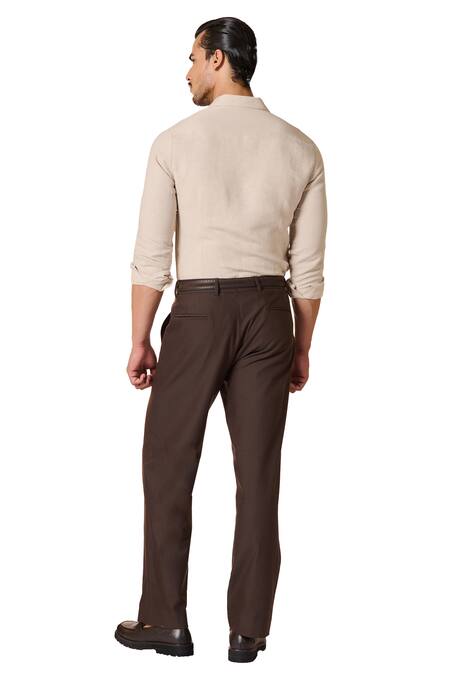 Buy S&N By Shantnu Nikhil Beige Linen, Rayon Flap Pocket Solid Shirt Buy_S&N By Shantnu Nikhil_Beige Linen, Rayon Flap Pocket Solid Shirt