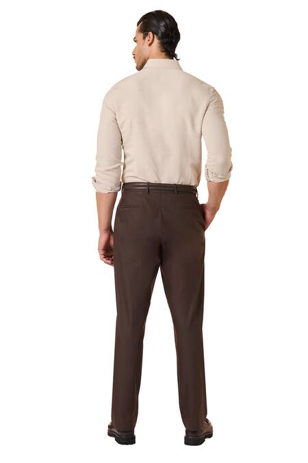 Buy_S&N By Shantnu Nikhil_Beige Linen, Rayon Embroidery Embellished Crest Shirt