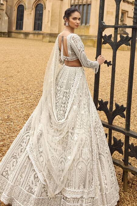 Seema Gujral Metallic Dori Embroidered Bridal Lehenga Set 