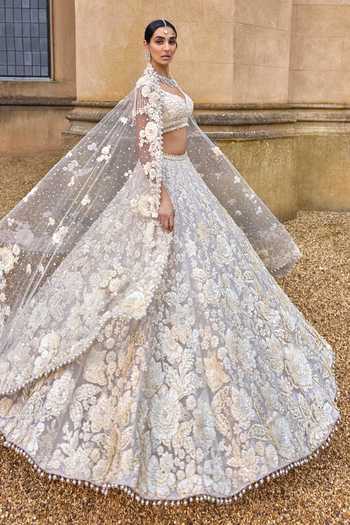Buy Ivory Net Pearls Sequins Beads 3d Floral Embroidered Bridal buy-ivory-net-pearls-sequins-beads-3d-floral-embroidered-bridal