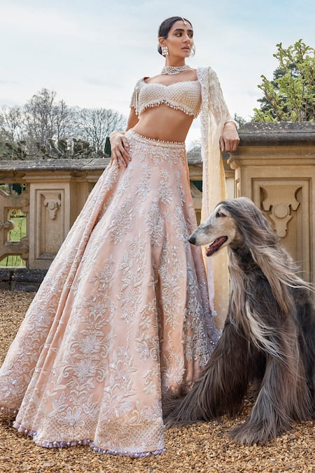 Seema Gujral Bead Embroidered Bridal Lehenga Set 