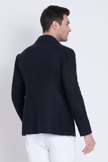 Arun Verma Geometric Velvet Applique Resham Embroidered Jacket 