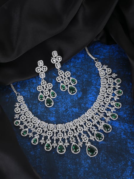 Auraa Trends American Diamond Studded Necklace Set 