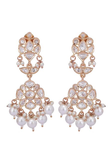 Auraa Trends_Gold Plated Pearls Kundan And Embellished Necklace Set _at_Aza_Fashions