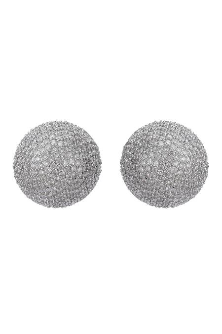 Auraa Trends_White Stones Studded Earrings _Online_at_Aza_Fashions