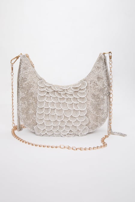 Modarta Scallop Crystal Embellished Bag 