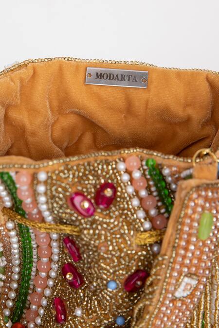 Shop_Modarta_Multi Color Crystals, Pearls, Beads Embellished Potli 