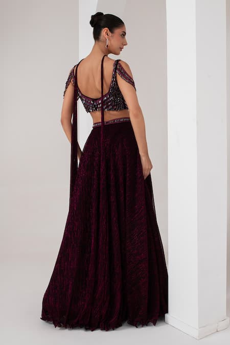 Akara Brazen Fall Metallic Lehenga Set 