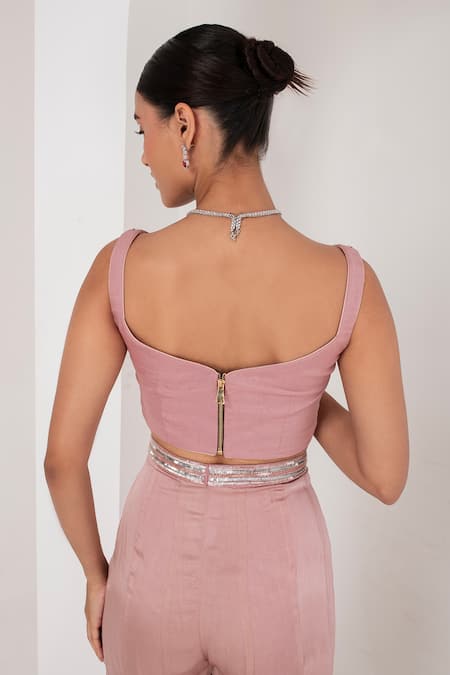 Shop Akara Pink Cotton Satin, Organza Cut Work, Florence Bloom Embellished Cape Sharara Set Shop_Akara_Pink Cotton Satin, Organza Cut Work, Florence Bloom Embellished Cape Sharara Set