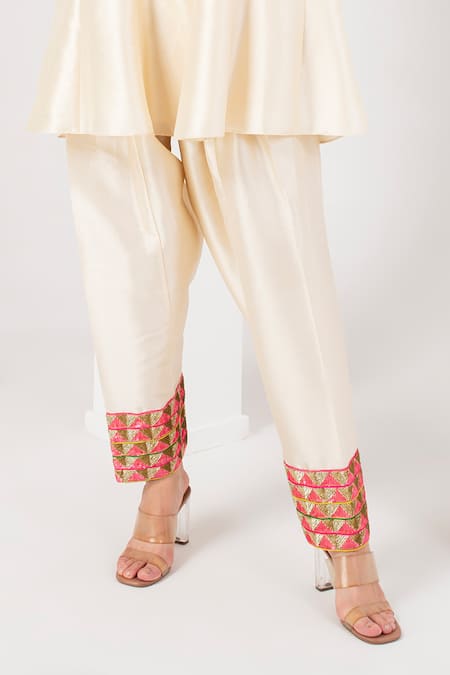 Buy Akara Ivory Taffeta, Silk Mirrors, Sequins, Pearls, And Yoke Kurta With Salwar Online at Aza Fashions Buy_Akara_Ivory Taffeta, Silk Mirrors, Sequins, Pearls, And Yoke Kurta With Salwar _Online_at_Aza_Fashions
