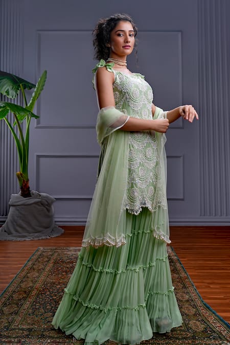 Christina Athena Ambrosia Embroidered Kurta Sharara Set 
