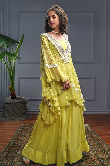 Christina Corfu Mirror Jaal Embroidered Kaftan Set 