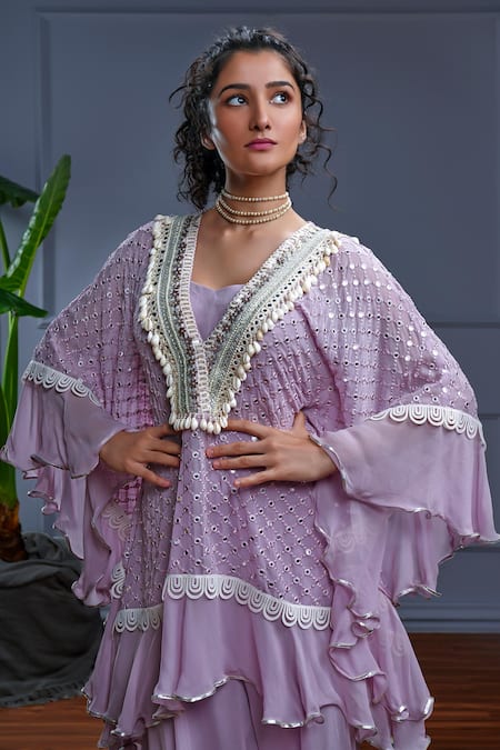 Christina Corfu Sheesh Jaal Embroidered Kaftan Set 