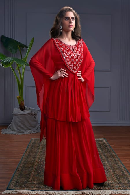 Christina Skyros Mirror Flora Embroidered Kaftan Set 