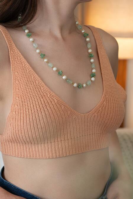 Do Taara_Green Embellished Necklace _Online_at_Aza_Fashions