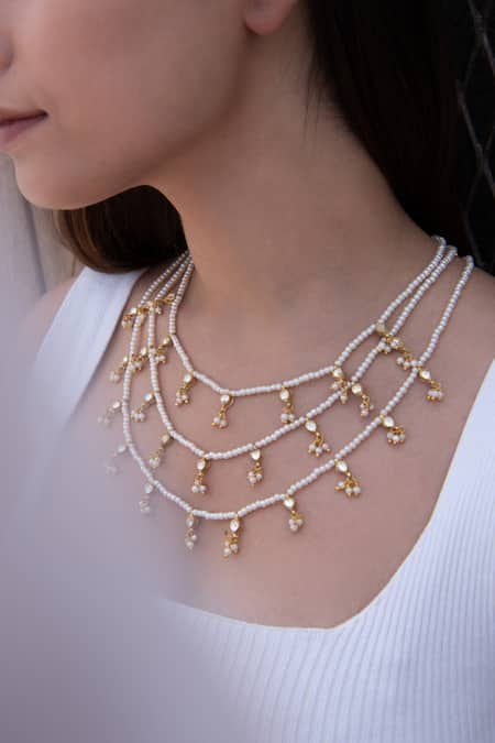 Do Taara Drop Stone Studded Multi-Layer Necklace 