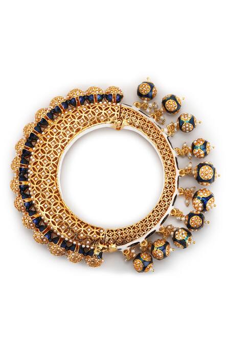 Shop Ruby Raang Blue Beads Navratan Meenakari Bangle Online at Aza Fashions Shop_Ruby Raang_Blue Beads Navratan Meenakari Bangle _Online_at_Aza_Fashions