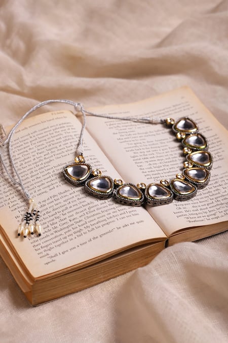 Ruby Raang Kundans Embellished Choker Necklace 