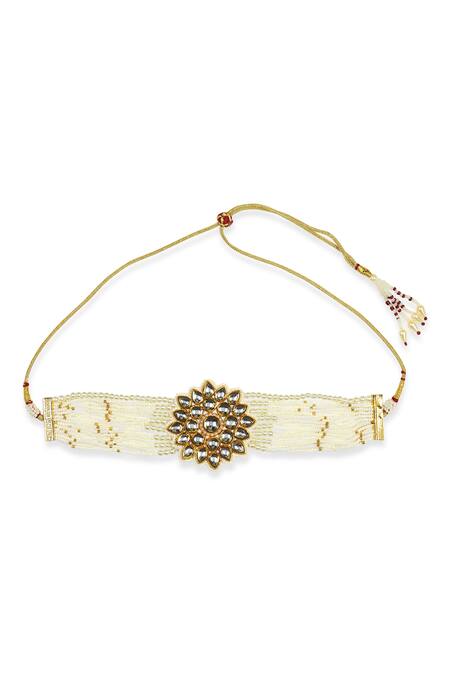 Buy Ruby Raang White Beads Embellished Choker Necklace Online at Aza Fashions Buy_Ruby Raang_White Beads Embellished Choker Necklace _Online_at_Aza_Fashions